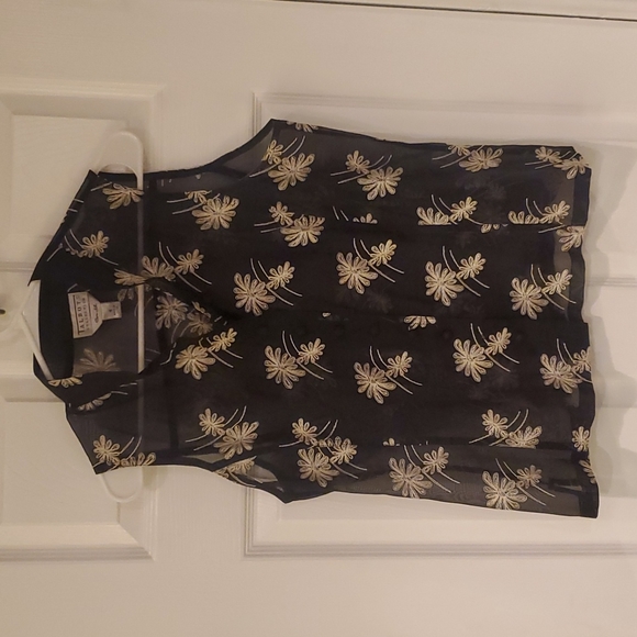 Talbots collection sheer silk sleeveless blouse - Picture 1 of 6